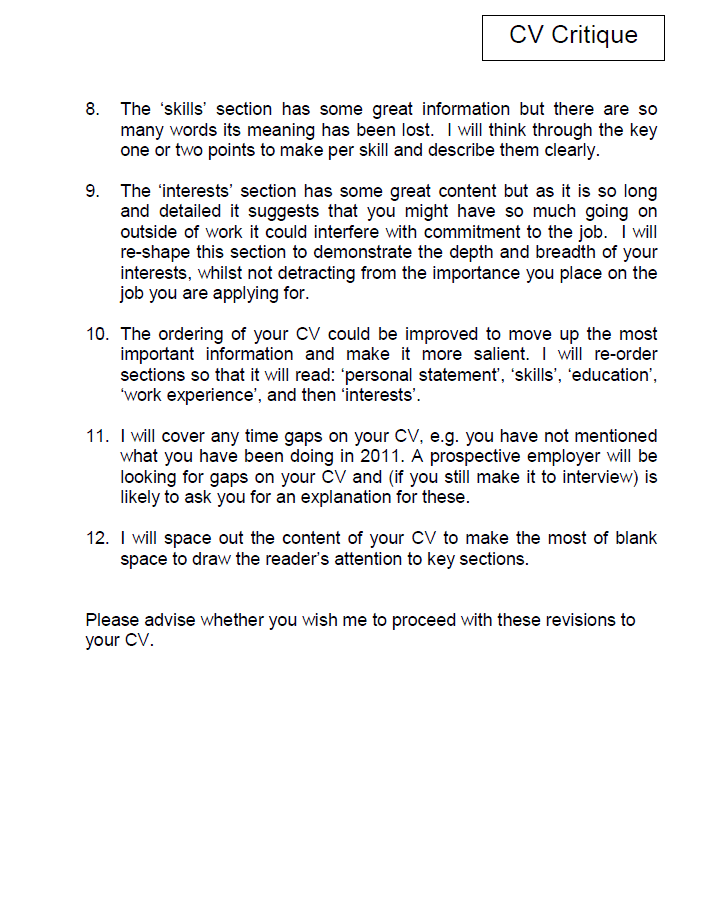 cv order